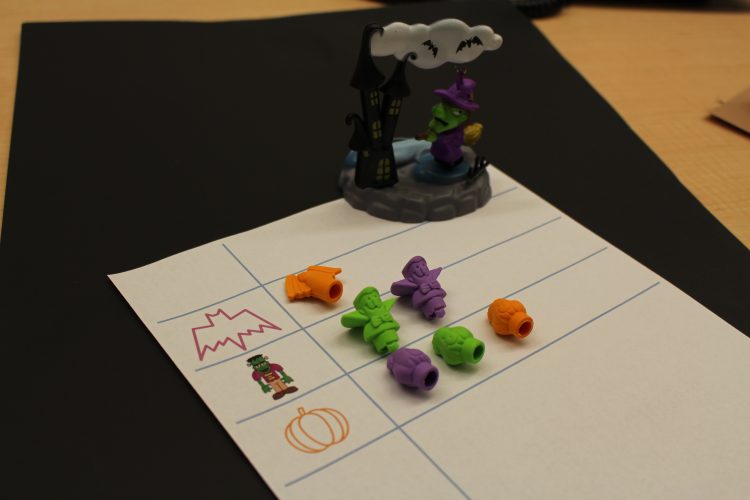 Graphing Halloween inspired erasers