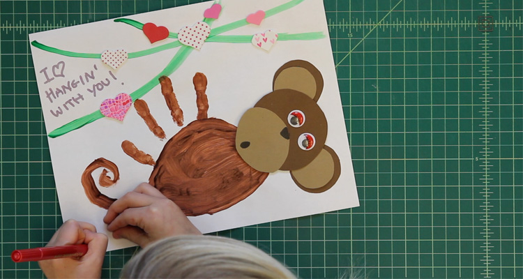 DIY Monkey Valentine's Day Card (VIDEO) - Learning Liftoff