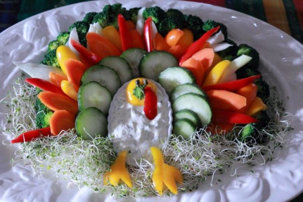 turkey made of veggies