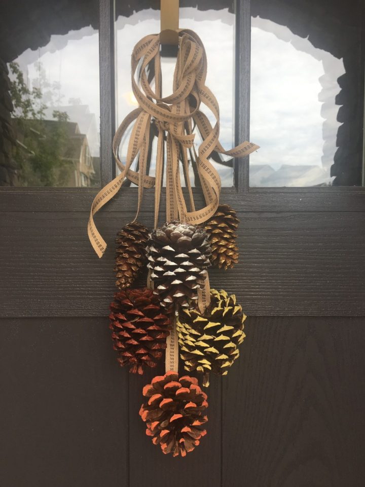 pine cone door hanger