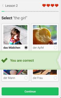 Duolingo offers a variety of activity types for practicing a language. Image source: Duolingo for Android. Click to view full size.