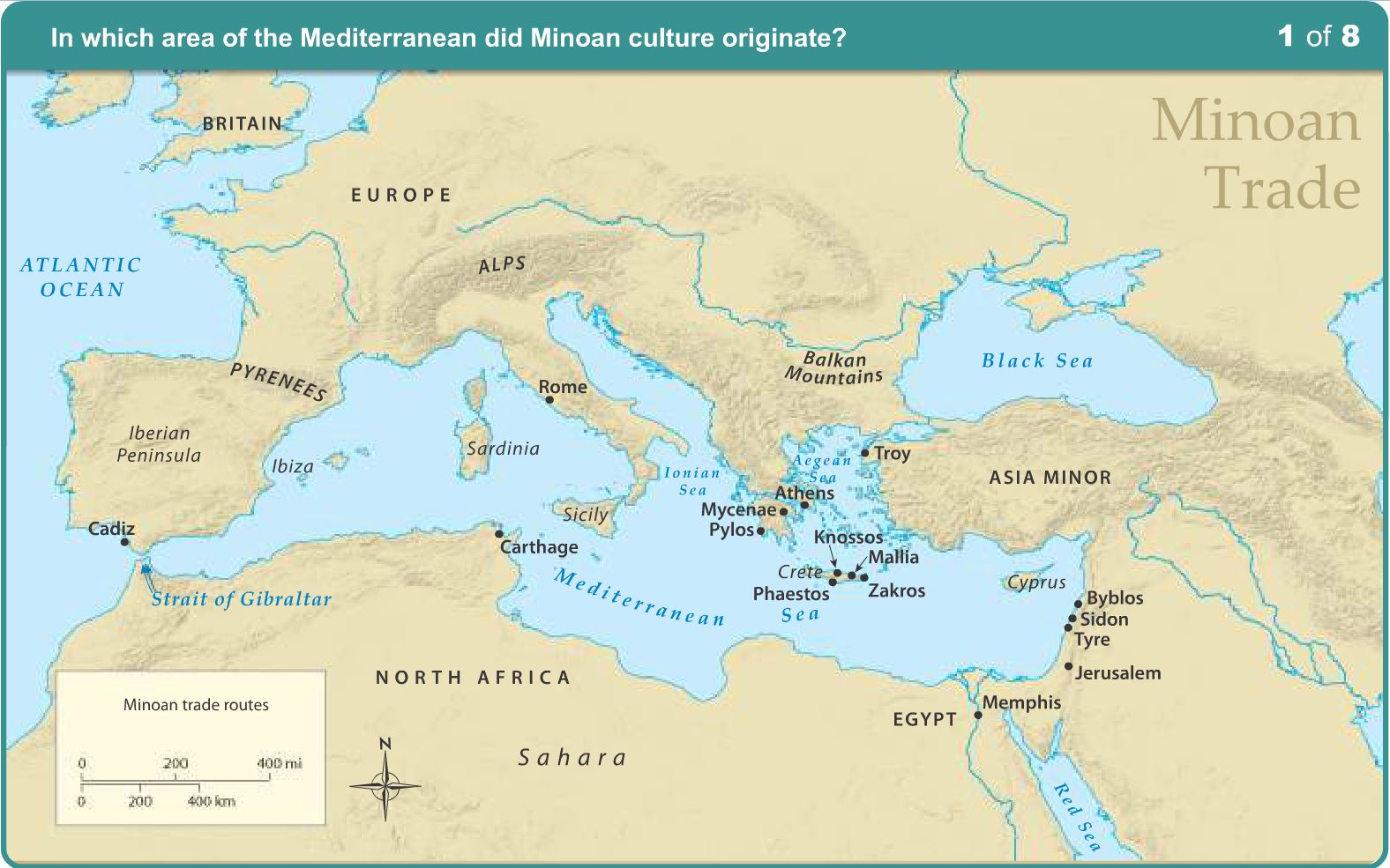 Ancient Minoan Civilization Map