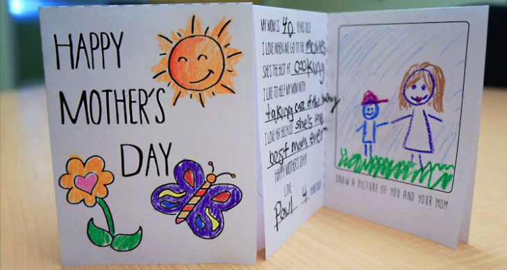 mothers day card kindergarten