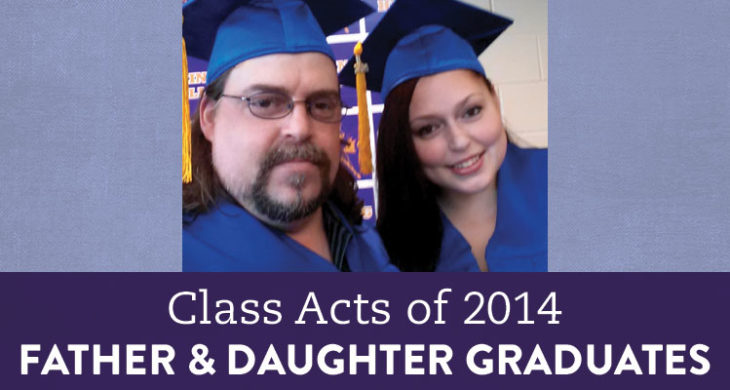 David, 41, and Jennifer, 18, are a pretty typical father daughter duo. Except for the fact that they're both part of a 2014 graduation.