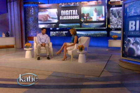 Katie Couric discusses the free online education platform, Khan Academy, with Founder and Executive Director, Salman Khan.