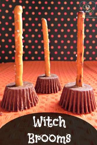 Halloween Treats: Peanut Butter Cup Witch Brooms