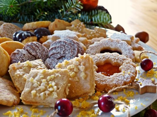 variety of christmas cookies on a plate