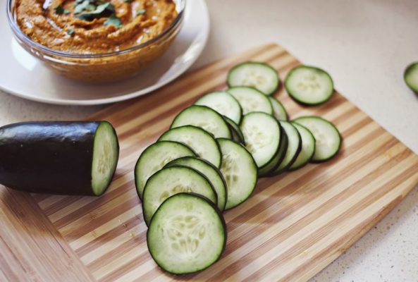 hummus and cucumber