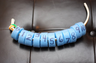 pool noodle with numbers