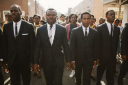 This photo released by Paramount Pictures shows, from left, foreground: Colman Domingo as Ralph Abernathy, David Oyelowo as Dr. Martin Luther King, Jr., AndrÈ Holland as Andrew Young, and Stephan James as John Lewis in a scene from the film, "Selma," from Paramount Pictures, PathÈ, and Harpo Films. (AP Photo/Paramount Pictures, Atsushi Nishijima) ORG XMIT: CAET227