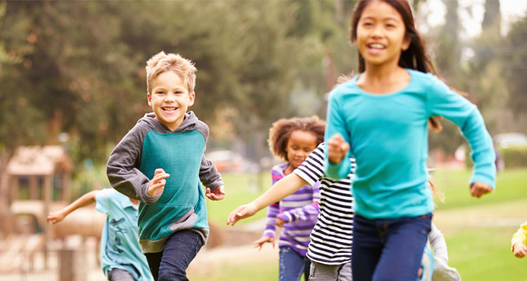 children running outside