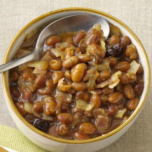 bowl of autumn baked beans