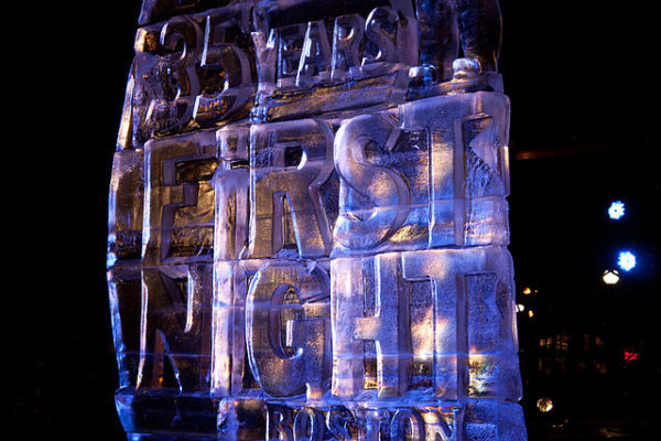 ice sculpture from Boston's First Night