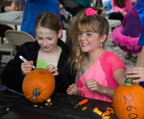 Abby and Evie in Halloween costumes