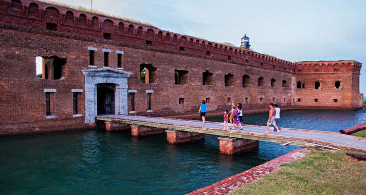 image of Dry Tortugas National Park building with water