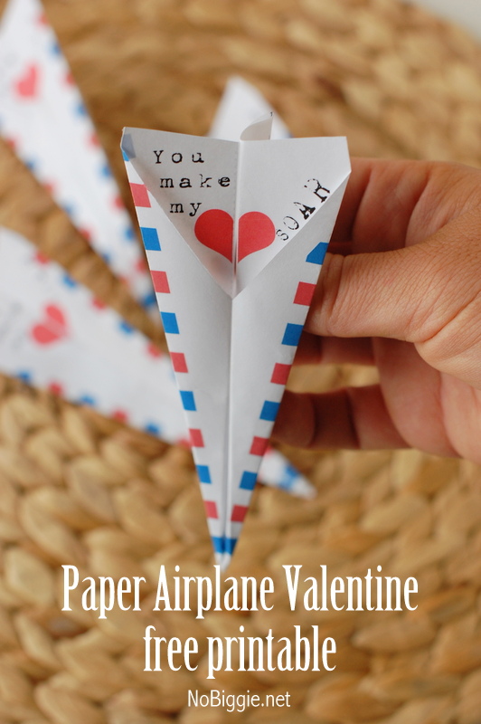 paper airplane with Happy Valentine's Day message