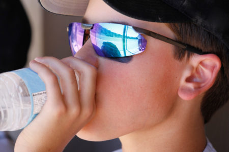 baseball player staying hydrated