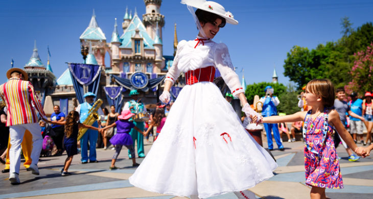 Child and Mary Poppins at Disneyland