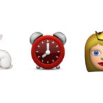 a rabbit clock and queen emoji