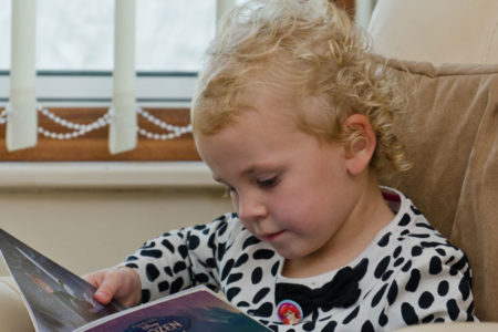young girl reading