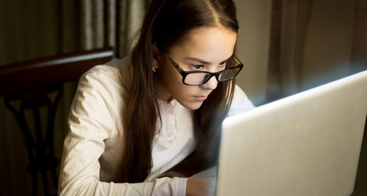 student at computer