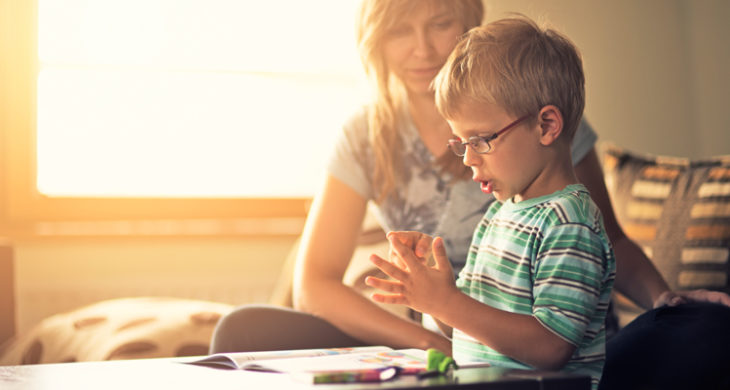 homeschool mom and son