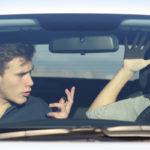 Couple arguing in car