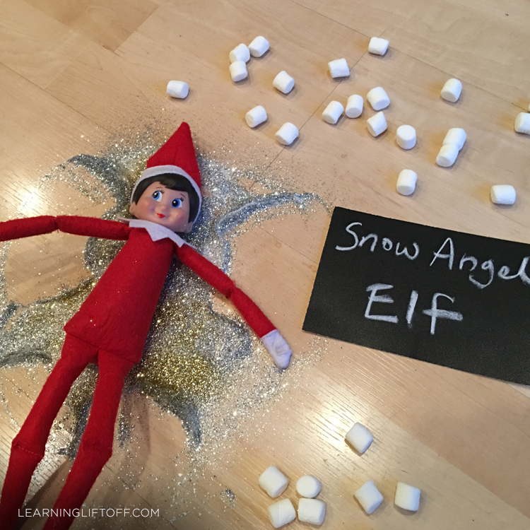 Elf on the Shelf snow angel