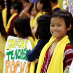 smiling student in crowd at a National School Choice Week event
