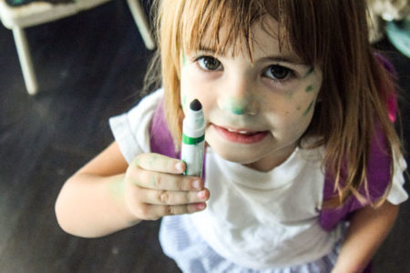 girl with marker on her face