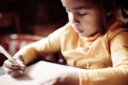 Child Writing Teacher Appreciation Note