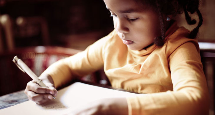Child Writing Teacher Appreciation Note