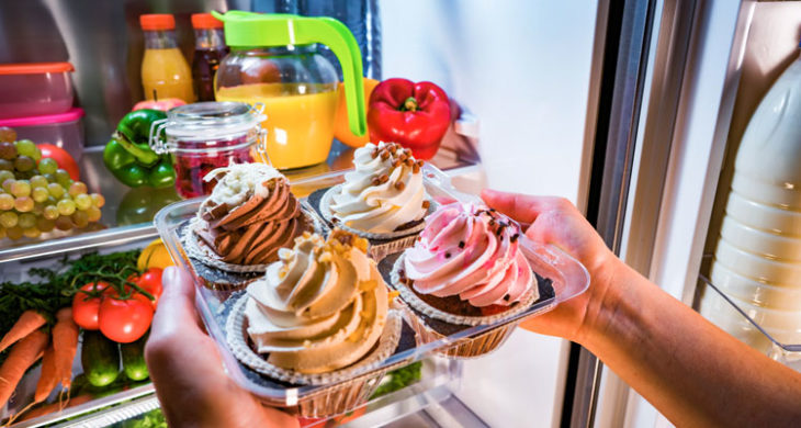 cupcakes in fridge