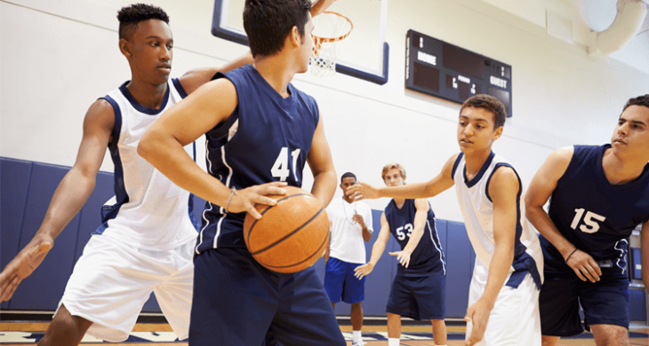 kids playing basketball