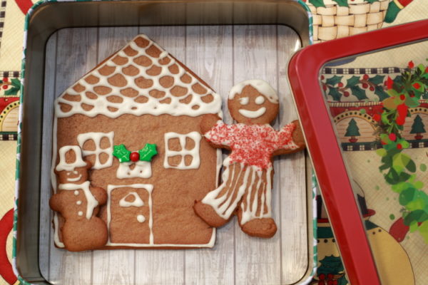Gingerbread house and man