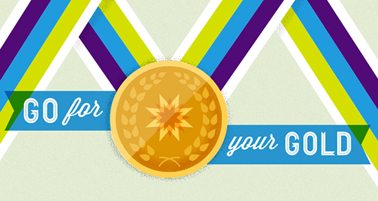 drawing of a gold medal