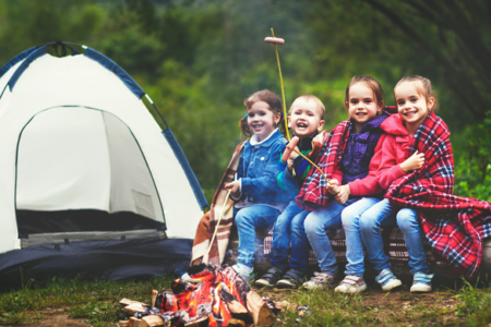 4 kids camping