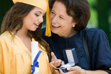 Relative giving gift to graduate