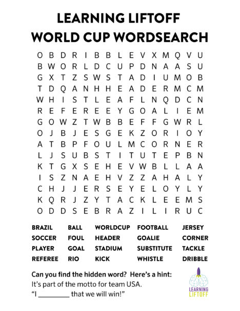 world cup word search image