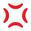 four red curved lines emoji