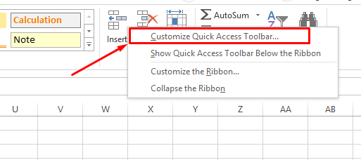 excel screenshot customized access