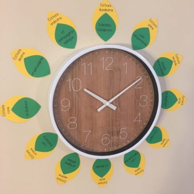 Clock with Latin translations