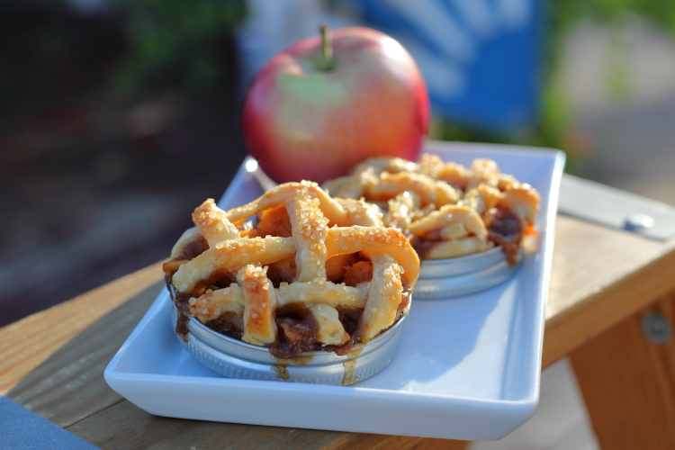 Mini apple pies on a plate