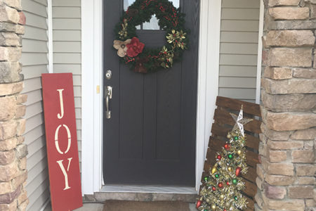 wooden decor near front door