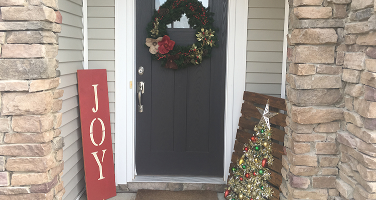 wooden decor near front door