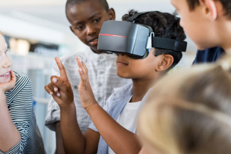 child using virtual reality