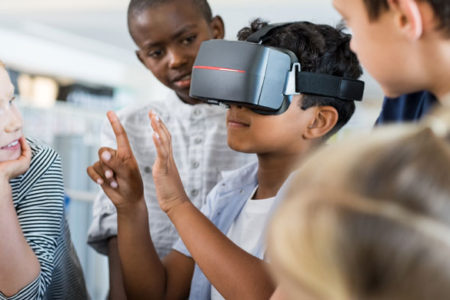 child using virtual reality