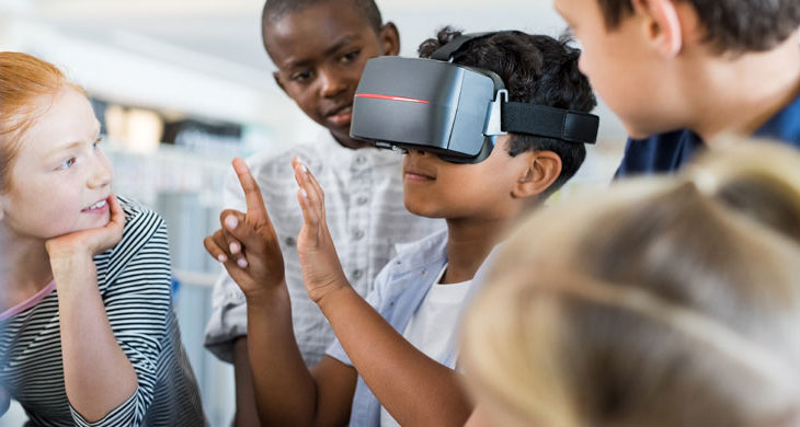 child using virtual reality