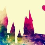 watercolor painting of Hogwarts