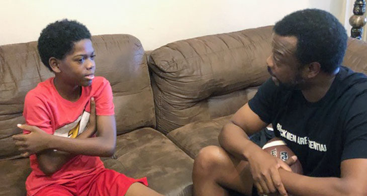 the author having the talk with his son
